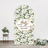 Lofaris Leaves White Floral Magic Arch Baby Shower Backdrop